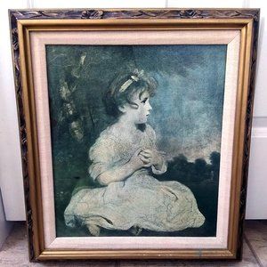 Vintage wood framed reproduction by Reynolds titled The Age of Innocence